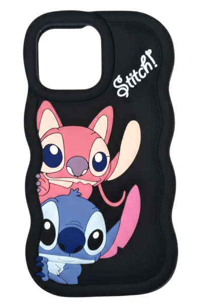 Coque Stitch 3D en silicone – Protection mignonne et anti-choc pour iPhone