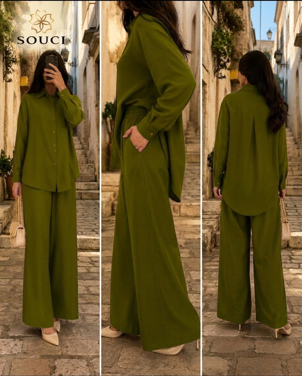 Ensemble Chemise Palazzo - طقم الأناقة والراحة النسائي