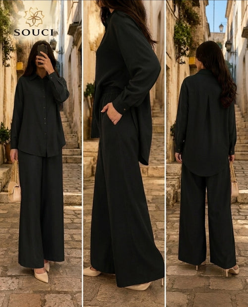 Ensemble Chemise Palazzo - طقم الأناقة والراحة النسائي