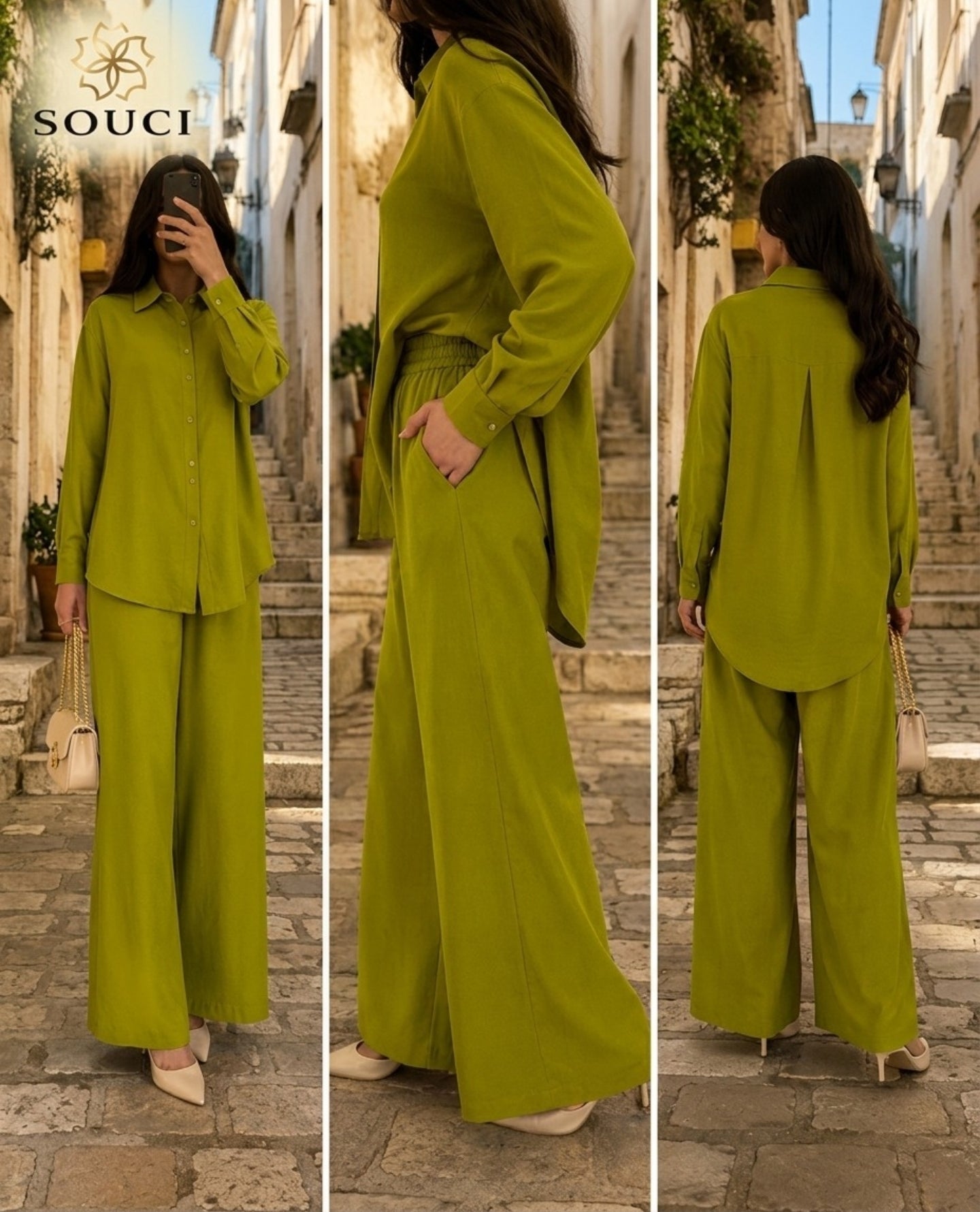 Ensemble Chemise Palazzo - طقم الأناقة والراحة النسائي