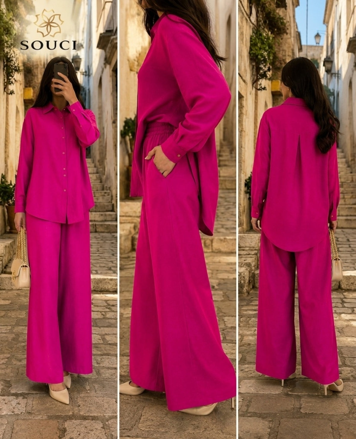 Ensemble Chemise Palazzo - طقم الأناقة والراحة النسائي